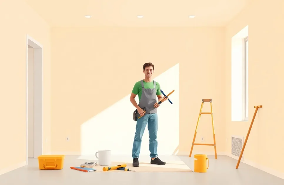 Intérieur rénové après travaux de peinture à Caudry